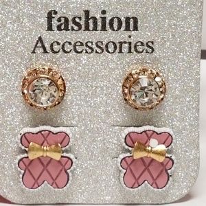 3/$30 ♥️ Pink Teddy Bear Fashion Earrings 2 pcs studd Earrings New